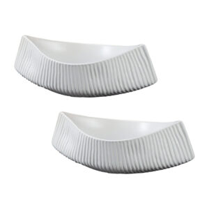 SOGA 2X 37x12.5cm Ornament Boat Shaped Plate Ceramic Food Decoration Serving Tray For Kitchenware, Home & Living, Home Decor, Indoor Pots, Planters and Plant Stands, , ,  - AU DEPOT 1