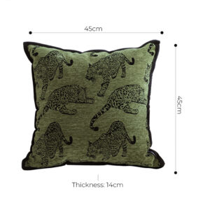 SOGA 2X 40cm Throw Pillow Green Leopard Square Retro Decorative Cushion for Living Room, Furniture, Living Room Furniture, Occasional Chairs, , ,  - AU DEPOT 5