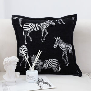 SOGA 2X 45cm Black Light Luxury Zebra Cushion Decorative Square Pillow Living Room Home Decor, Furniture, Living Room Furniture, Occasional Chairs, , ,  - AU DEPOT 2