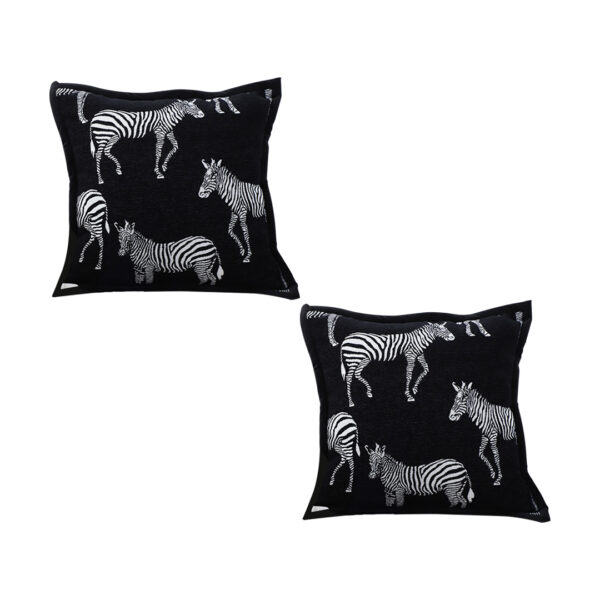 SOGA 2X 45cm Black Light Luxury Zebra Cushion Decorative Square Pillow Living Room Home Decor, Furniture, Living Room Furniture, Occasional Chairs, , ,  - AU DEPOT 1