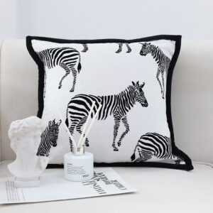 SOGA 2X 45cm Black and White Light Luxury Zebra Cushion Decorative Square Pillow Living Room, Furniture, Living Room Furniture, Occasional Chairs, , ,  - AU DEPOT 2