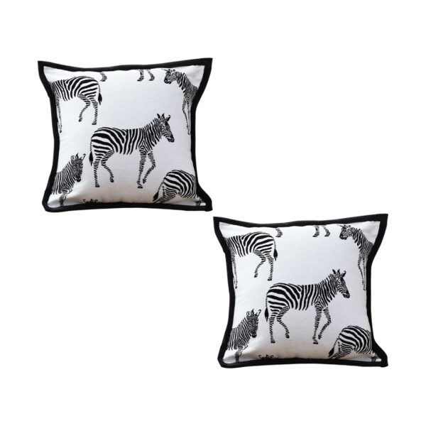 SOGA 2X 45cm Black and White Light Luxury Zebra Cushion Decorative Square Pillow Living Room, Furniture, Living Room Furniture, Occasional Chairs, , ,  - AU DEPOT 1