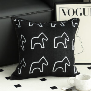 SOGA 2X 45cm Throw Pillow Black Teddy Fleece Square Pony Design Decorative Cushion for Living Room, Furniture, Living Room Furniture, Occasional Chairs, , ,  - AU DEPOT 2