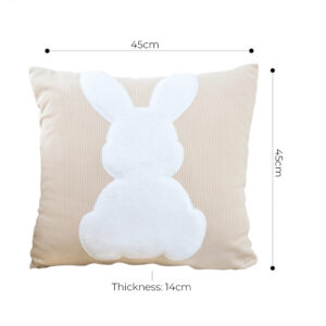 SOGA 2X 45cm Throw Pillow Light Tan Square Cushion with Soft White Rabbit Design Decorative Home Decor, Furniture, Living Room Furniture, Occasional Chairs, , ,  - AU DEPOT 7