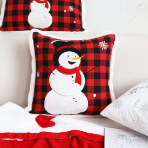 SOGA 2X 45cm Throw Pillow Red Christmas Snowman Square Cushion for Festive Holiday Winter Home Decor, Furniture, Living Room Furniture, Occasional Chairs, , ,  - AU DEPOT 3