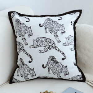 SOGA 2X 45cm Throw Pillow White & Black Leopard Light Luxury Decorative Cushion for Living Room, Furniture, Living Room Furniture, Occasional Chairs, , ,  - AU DEPOT 2