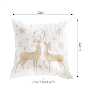 SOGA 2X 45cm Throw Pillow White with Golden Christmas Reindeer Festive Cushion for Cozy Winter Decor, Furniture, Living Room Furniture, Occasional Chairs, , ,  - AU DEPOT 6