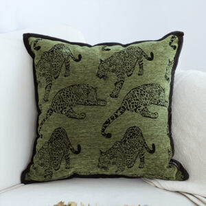 SOGA 40cm Throw Pillow Green Leopard Square Retro Decorative Cushion for Living Room, Furniture, Living Room Furniture, Occasional Chairs, , ,  - AU DEPOT 2