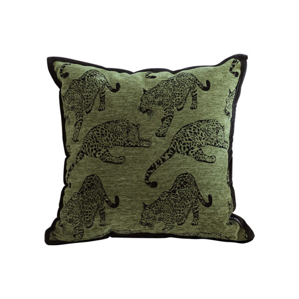 SOGA 40cm Throw Pillow Green Leopard Square Retro Decorative Cushion for Living Room, Furniture, Living Room Furniture, Occasional Chairs, , ,  - AU DEPOT 1