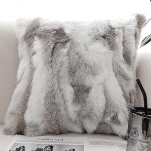 SOGA 45cm Throw Pillow Floral Gray Rabbit Fur Square Warm Cozy Decorative Cushion Home Decor, Furniture, Living Room Furniture, Occasional Chairs, , ,  - AU DEPOT 2