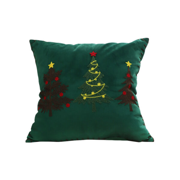 SOGA 45cm Throw Pillow Green Three Embroidered Christmas Trees for Festive Holiday Square Cushion Home Decor, Furniture, Living Room Furniture, Occasional Chairs, , ,  - AU DEPOT 1