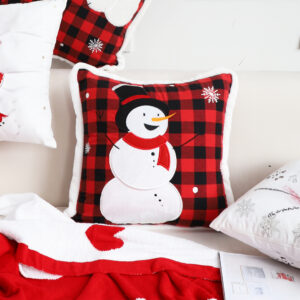 SOGA 45cm Throw Pillow Red Christmas Snowman Square Cushion for Festive Holiday Winter Home Decor, Furniture, Living Room Furniture, Occasional Chairs, , ,  - AU DEPOT 4