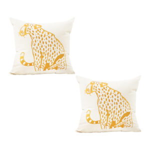 SOGA 45cm Throw Pillow White Light Luxury with Golden Leopard Design Decorative Square Cushion Home Decor, Furniture, Living Room Furniture, Occasional Chairs, , ,  - AU DEPOT 1