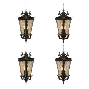 SOGA 4X 60.3cm Vintage Aluminum & Glass Lantern Elegant Chandelier Style, Home & Living, Lighting, Indoor Lights, Lamps, ,  - AU DEPOT 1