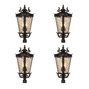 Vintage Lantern 4X 71.2cm Wall Lamp Modern Aluminum & Glass Wall Light Classic Outdoor Sconce Decorative Exterior Lighting, Home & Living, Lighting, Indoor Lights, Lamps, ,  - AU DEPOT 1