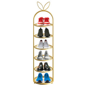 Buy SOGA 6 Tier Bunny Ears Shape Gold Plated Metal Shoe Organizer Space Saving Portable Footwear Storage Shelf Online - Furniture - 1 - AU Depot Free Shipping