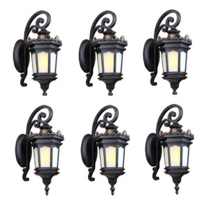 Vintage Lantern 6X 62cm Wall Light Elegant Aluminum & Glass Design Classic Outdoor Lighting Rustic Vintage Style, Lamp584StandMedX4, , , , ,  - AU DEPOT 1