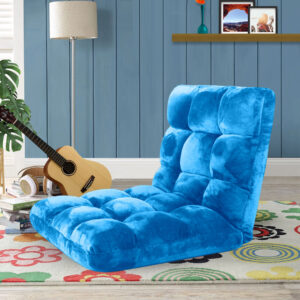 SOGA Floor Recliner Folding Lounge Sofa Futon Couch Folding Chair Cushion Blue, Furniture, Living Room Furniture, Occasional Chairs, , ,  - AU DEPOT 2