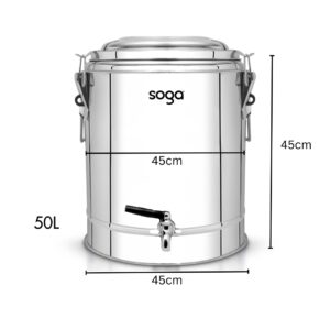 SOGA 2X 50L Stainless Steel Insulated Stock Pot Hot & Cold Beverage Container, Home & Living, Kitchen & Dining, Barware, Spirit Dispensers, ,  - AU DEPOT 2