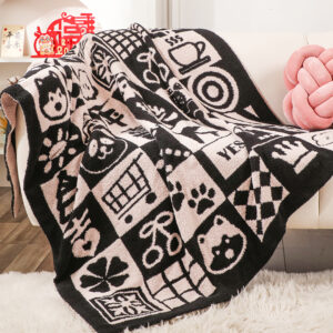 Buy SOGA 2X 130x160cm Throw Blanket  Black and White New Year Limited Edition Peace and Joy Plush Cozy Online - Home - 2 - AU Depot Free Shipping