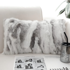 Buy SOGA 2X 30cm Throw Pillow Floral Gray Rabbit Fur Lumbar Warm Cozy Decorative Cushion Home Decor Online - Furniture - 2 - AU Depot Free Shipping