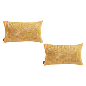 SOGA 2X 35cm Mustard Yellow Throw Pillow Geometric Indoor and Outdoor Corded for Home Decor, , , , , ,  - AU DEPOT 1