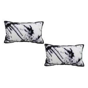 SOGA 2X 35cm Throw Pillow Black and White Leopard Thick Premium Polyester Fiber for Home Decor, Furniture, Living Room Furniture, Occasional Chairs, , ,  - AU DEPOT 1