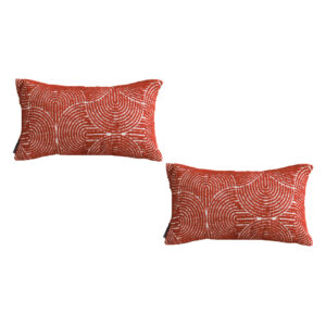 SOGA 2X 35cm Throw Pillow Burgundy Cinnabar Perfect Burnt Indoor and Outdoor Corded for Home Decor, , , , , ,  - AU DEPOT 1