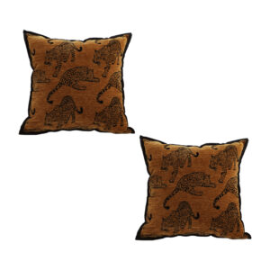 SOGA 2X 45cm Throw Pillow Dark Brown Leopard Square Retro Decorative Cushion for Living Room, , , , , ,  - AU DEPOT 1