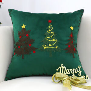 Buy SOGA 2X 45cm Throw Pillow Green Three Embroidered Christmas Trees for Festive Holiday Square Cushion Home Decor Online - Furniture - 2 - AU Depot Free Shipping