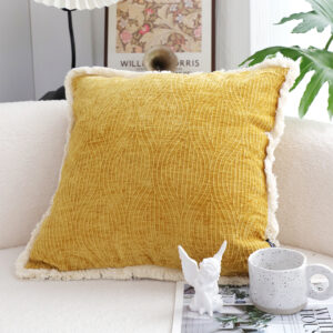 Buy SOGA 2X 50cm Throw Pillow Turmeric Yellow Aesthetic Chenille Texture for Home Decor Online - Furniture - 2 - AU Depot Free Shipping