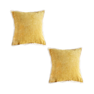 SOGA 2X 50cm Throw Pillow Turmeric Yellow Aesthetic Chenille Texture for Home Decor, , , , , ,  - AU DEPOT 1