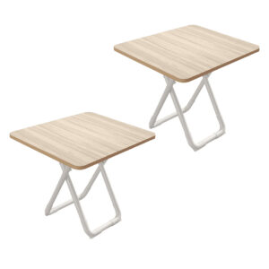 SOGA 2X 80cm Light Square Table with White Legs Modern Design for Home Decor, , , , , ,  - AU DEPOT 1