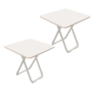 SOGA 2X 80cm White Square Table with White Legs Modern Minimalist Design for Home Decor, , , , , ,  - AU DEPOT 1