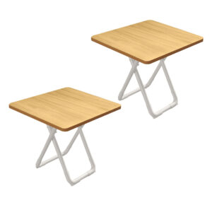 SOGA 2X 80cm Wood Color Board Square Table with White Legs Modern and Stylish Design for Home Decor, , , , , ,  - AU DEPOT 1