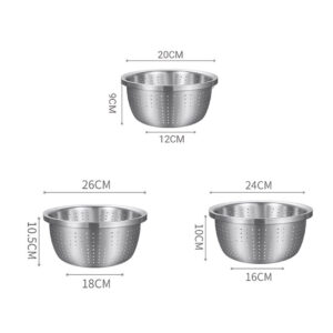 Buy SOGA 2X Stainless Steel Nesting Basin Colander Perforated Kitchen Sink Washing Bowl Metal Basket Strainer Set of 3 Online - Home & Living - 2 - AU Depot Free Shipping