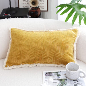 Buy SOGA 35cm Throw Pillow Turmeric Yellow Aesthetic Chenille Texture for Home Decor Online - Furniture - 2 - AU Depot Free Shipping
