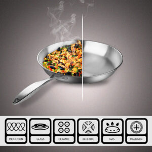 Buy SOGA 36cm Stainless Steel Fry Pan Induction Cooking Pan with Handle Online - home & living > kitchen & dining > cookware > frying pans - 2 - AU Depot Free Shipping