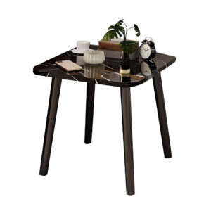 SOGA 40cm Black Ceramic Table Stone Pattern Compact Modern Design with Black Metal Legs, , , , , ,  - AU DEPOT 1