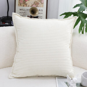 Buy SOGA 50cm Beige Throw Pillow Warm Wabi-sabi Striped Corduroy Square For Home Decor Online - Furniture - 2 - AU Depot Free Shipping
