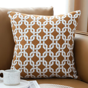 Buy SOGA 50cm Brown Checkered Chain Jacquard Square Pillow Decorative Cushion for Home Decor Online - Furniture - 2 - AU Depot Free Shipping