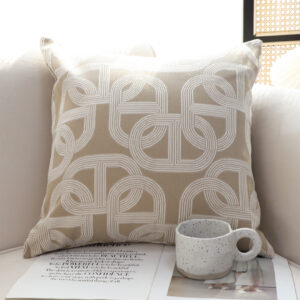 Buy SOGA 50cm Throw Pillow Beige Interlocking Geometric Pattern Modern Accent for Home D?cor Online - Furniture - 2 - AU Depot Free Shipping