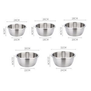 Buy SOGA 5Pcs Deepen Matte Stainless Steel Stackable Baking Washing Mixing Bowls Set Food Storage Basin Online - Home & Living - 2 - AU Depot Free Shipping