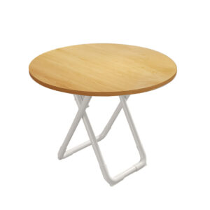 SOGA 80cm Wood Color Round Table with White Legs Modern Design for Home Decor, , , , , ,  - AU DEPOT 1