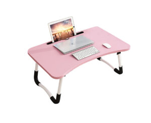 SOGA Pink Portable Bed Table Adjustable Foldable Bed Sofa Study Table Laptop Mini Desk with Notebook Stand Card Slot Holder Home Decor BedTableG44 AU DEPOT - AU DEPOT