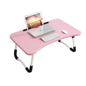 SOGA Pink Portable Bed Table Adjustable Foldable Bed Sofa Study Table Laptop Mini Desk with Notebook Stand Card Slot Holder Home Decor, Desks & Computer Tables, , , , ,  - AU DEPOT 1