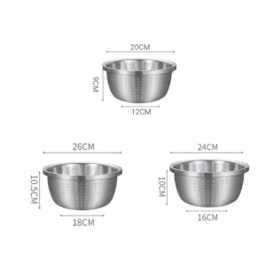 Buy SOGA Stainless Steel Nesting Basin Colander Perforated Kitchen Sink Washing Bowl Metal Basket Strainer Set of 3 Online - Home & Living - 2 - AU Depot Free Shipping