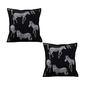 SOGA 2X 50cm Throw Pillow Black Light Luxury Zebra Square Pillow for Home Decor, Furniture, Living Room Furniture, Occasional Chairs, , ,  - AU DEPOT 1