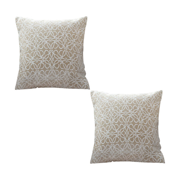 SOGA 2X 50cmThrow Pillow White and Beige Geometric Pattern Accent for Home Decor, Furniture, Living Room Furniture, Occasional Chairs, , ,  - AU DEPOT 1