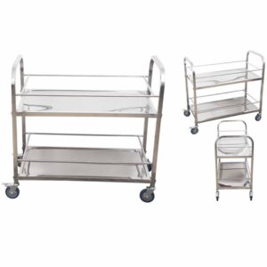 Buy SOGA 2 Tier 95x50x95cm Stainless Steel Drink Wine Food Utility Cart Large Online - Business & Industrial - 2 - AU Depot Free Shipping
